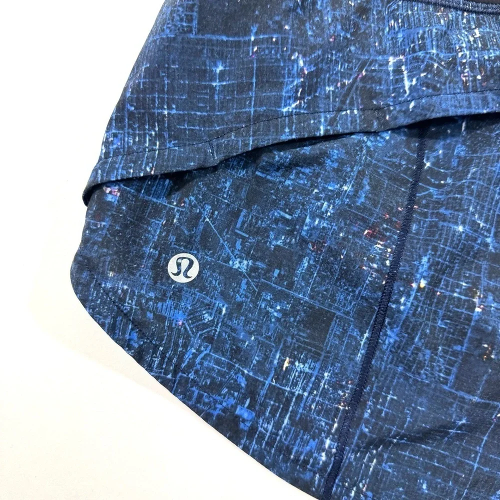 Lululemon Speed Shorts Size 8 City Lights Blue Black